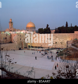 Mur de l'Ouest dans les années 90, Jérusalem Israël Moyen-orient Banque D'Images