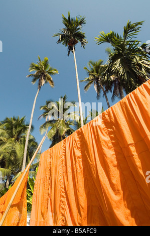 Lave-moines sur line, Luang Prabang, Laos, Indochine, Asie du sud-est Banque D'Images