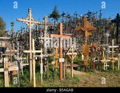 Kryziu Kalnas (colline des croix), dans la région de Siauliai en Lituanie, Pays Baltes, Europe Banque D'Images