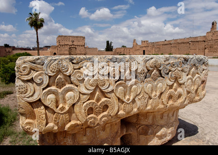 La Badia palace construit par le sultan Ahmed el Mansour dahbi-Ad de la dynastie saadienne, Marrakech, Maroc Banque D'Images
