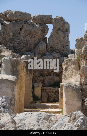 Un temple mégalithique de Ggantija, construit autour de 3000 avant J.-C., UNESCO World Heritage Site, Gozo, Malte, Europe Banque D'Images