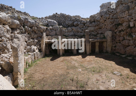 Un temple mégalithique de Ggantija, construit autour de 3000 avant J.-C., UNESCO World Heritage Site, Gozo, Malte, Europe Banque D'Images