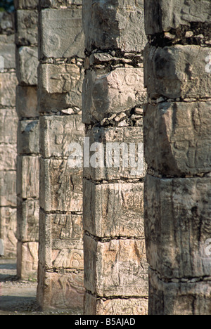 Le groupe d'un millier de colonnes Chichen Itza, Site du patrimoine mondial de l'UNESCO, Yucatan, Mexique, Amérique du Nord Banque D'Images