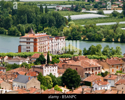 Hôtel Moulin De Moissac historique sur la rivière Tarn, Tarn et Garonne, France, Europe Banque D'Images