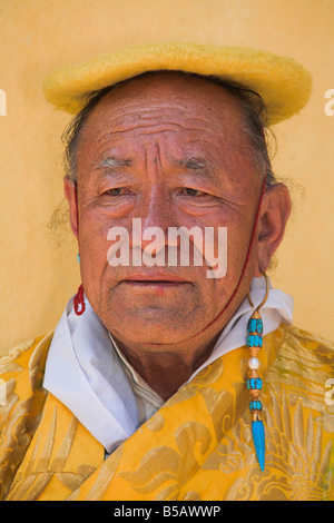 Moine tibétain, Lhosar tibétain et le festival du Nouvel An Sherpa, Bodhnath stupa bouddhiste, Katmandou, Népal Bagmati, Banque D'Images