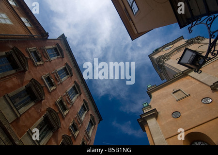 Détail de la vieille ville de Stockholm avec l'église Storkyrkan Banque D'Images