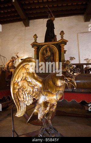 Détail d'effigies Processionnelles dans la Casa de las Rocas utilisés au cours de la fête du Corpus Christi à Valence Espagne Banque D'Images