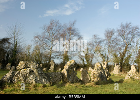 Le roi s'hommes le cercle de pierres de Rollright Stones Oxfordshire England Banque D'Images