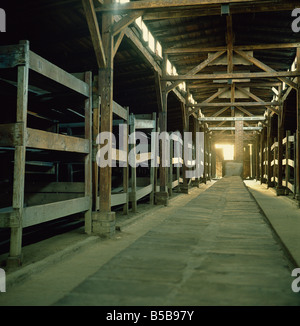 Des casernes, des prisonniers du camp de concentration de Birkenau, Auschwitz-Birkenau, UNESCO World Heritage Site, Oswiecim, Pologne, Europe Banque D'Images