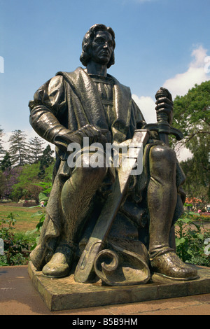 Monument de Christophe Colomb dans les jardins botaniques de l'Europe Portugal Madère Funchal Banque D'Images