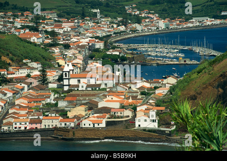 Voir à partir de la Monte de Guia de Faial Horta Açores Portugal Europe de l'Atlantique Banque D'Images