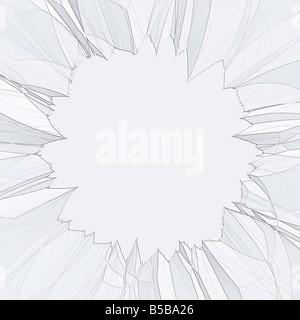 Ce verre est fissuré et brisé avec copyspace dans le centre Banque D'Images