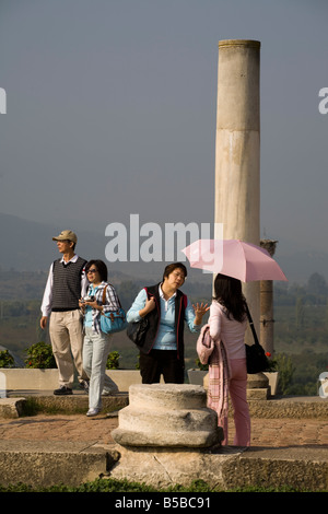 Les touristes chinois à la basilique de Saint Jean l'Apôtre à Selçuk, Turquie Banque D'Images