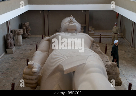 La gigantesque statue en pierre calcaire sculpté de Ramsès II dans le musée en plein air à Memphis, l'ancienne capitale de l'Aneb-Hetch, le premier nome de Basse Égypte Banque D'Images