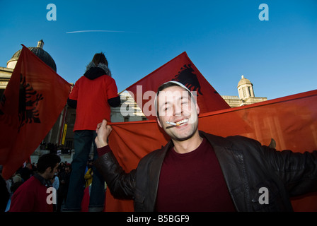 Kosovo indépendant célébration sur Trafalgar Square à Londres 17 208 Banque D'Images