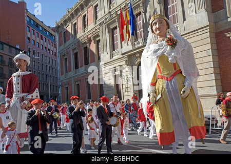 Grosses Têtes pour les enfants (Cabezones), San Fermín, Pampelune, Navarre, Pays Basque, Espagne, Europe Banque D'Images