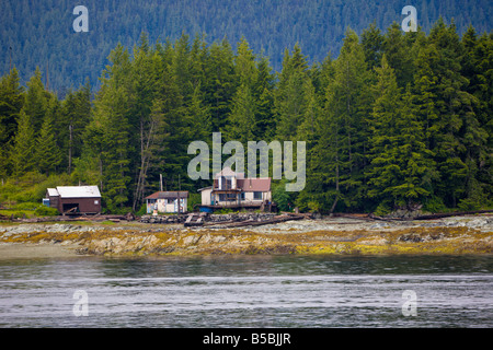 Sign in Newtown District de Ketchikan, Alaska dirige les touristes au centre-ville, rue du Ruisseau, Park District et Hopkins Alley Banque D'Images