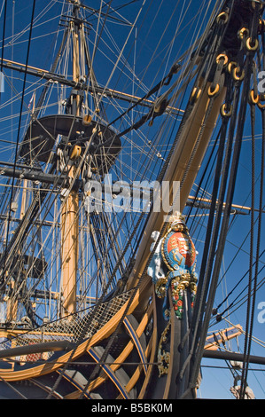 HMS Victory, navire amiral de l'amiral Horatio Nelson, de l'arsenal historique de Portsmouth, Portsmouth, Hampshire, Angleterre Banque D'Images