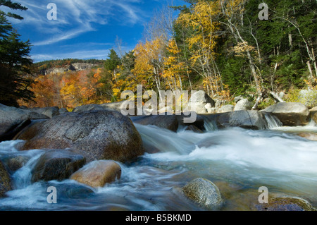 Couleurs d'automne Lower Falls, rivière Swift White Mountain National Forrest New Hampshire USA Banque D'Images