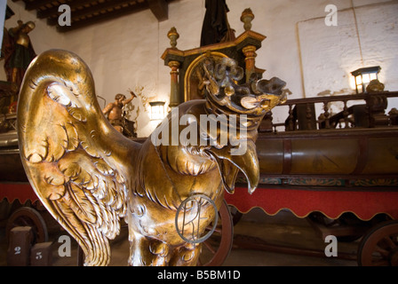 Détail d'effigies Processionnelles dans la Casa de las Rocas utilisés au cours de la fête du Corpus Christi à Valence Espagne Banque D'Images