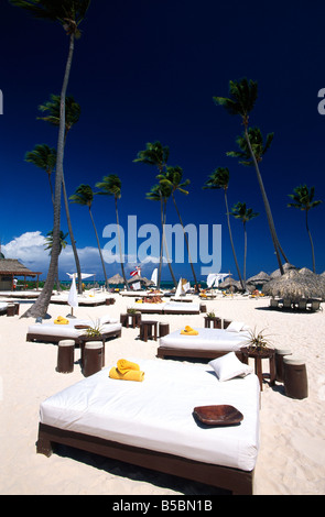 Plage de Playa Bavaro Punta Cana, République dominicaine, Caraïbes Banque D'Images