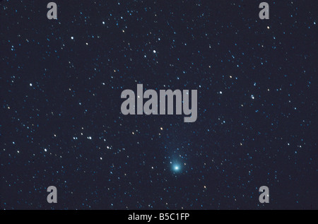 La comète de Halley au périhélie, le 9 avril 1986, photographiés avec un 200 mm et guidé sur le noyau de la comète. Banque D'Images