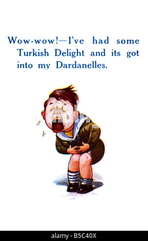 Première Guerre mondiale comic art Postcard se référant à la campagne des Dardanelles EDITORIAL UTILISEZ UNIQUEMENT Banque D'Images