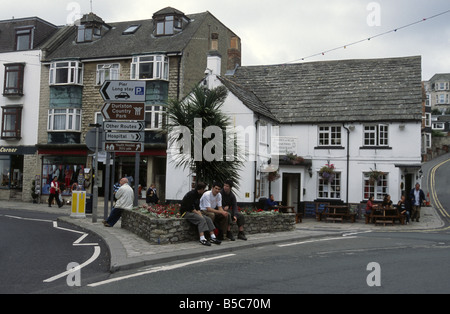 High Street centre ville de Swanage Dorset UK Banque D'Images