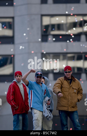 Phillies en 2008 a remporté le championnat du monde de baseball s et ont été récompensés par une revue de la victoire dans leur ville natale de Philadelphie Banque D'Images