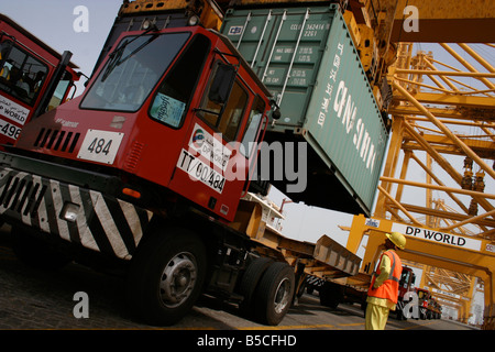 DP World Dubai Ports World port à conteneurs EVP des EAU Banque D'Images