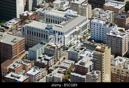 Vue aérienne au-dessus du Ritz Carlton Hotel San Francisco Californie Banque D'Images