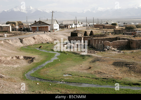 Sary Tash, ville frontière, du Kirghizistan, de l'Asie centrale Banque D'Images