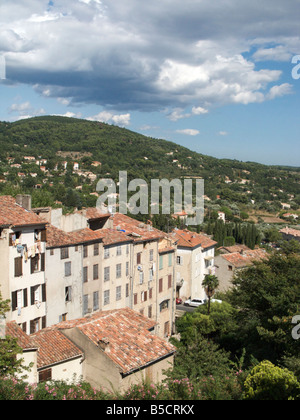 Maisons dans le charmant et pittoresque village de Seillans, Canton de Fayence, Var, France Banque D'Images