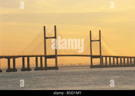 La deuxième nouvelle Severn Bridge Avon England UK R Rainford Banque D'Images