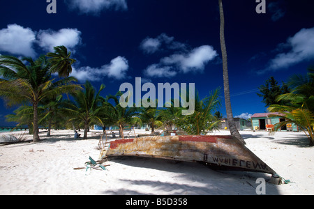 Village de pêcheurs sur l'île de Saona Manojuan Parque Nacional del Este République dominicaine caraïbes Banque D'Images