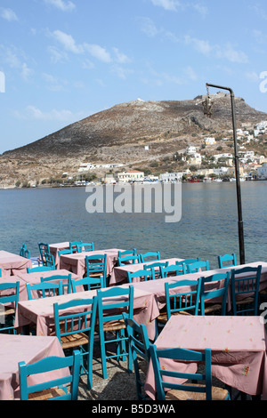 Taverne grecque traditionnelle de l'île de Leros Dodécanèse, Grèce Banque D'Images