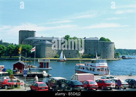 Vaxholm, une petite ville près de l'archipel de Stockholm, Suède, Scandinavie, Europe Banque D'Images