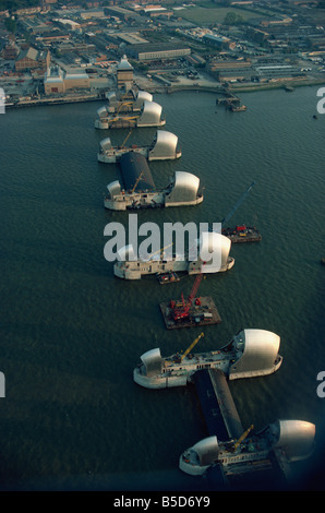 La Thames Flood Barrier, Woolwich, près de Greenwich, Londres, Angleterre, Europe Banque D'Images