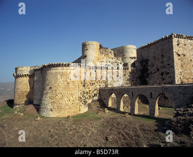 Château des croisés au Crac des Chevaliers, Site du patrimoine mondial de l'UNESCO, en Syrie, au Moyen-Orient Banque D'Images