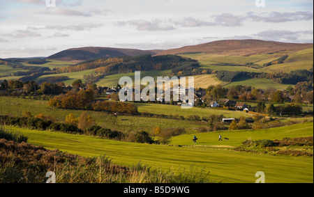 Selkirk Scottish Borders le golf avec Border Hills et les jeunes joueurs Banque D'Images