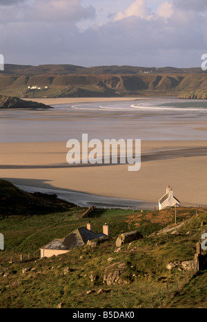 Uig sands Traigh (Chapadail), à partir de la zone de marée près de Timsgarry, Isle Of Lewis, Hébrides extérieures, en Écosse, de l'Europe Banque D'Images