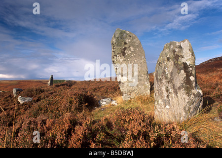 Pobull Fhinn stone circle, North Uist, îles Hébrides, Ecosse, Europe Banque D'Images