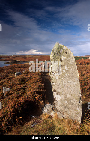 Pobull Fhinn stone circle, North Uist, îles Hébrides, Ecosse, Europe Banque D'Images