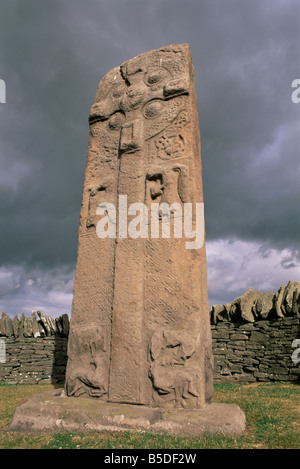 Début Christian Pictish cross, Aberlemno, Angus, Scotland, Europe Banque D'Images