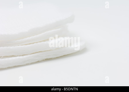 Pile de tampons de coton, close-up Banque D'Images