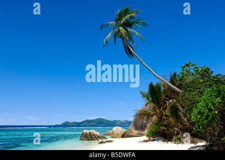 Anse Source d'argent dans l'île de La Digue Seychelles Banque D'Images