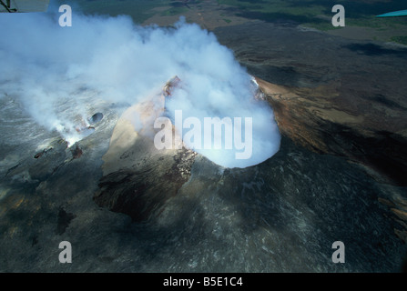 Le Pu'u O'o cône de cendres, Kilauea volcano, Hawaii, Hawaii Banque D'Images