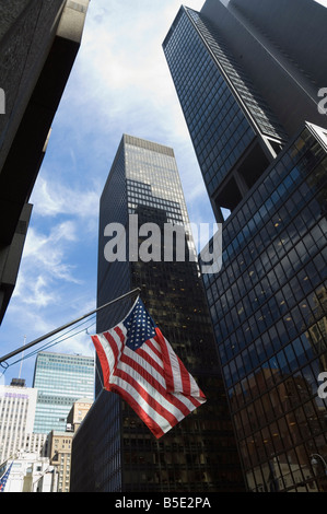 Drapeau américain, Manhattan, New York, New York State, USA, Amérique du Nord Banque D'Images