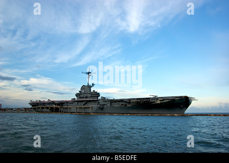 La seconde guerre mondiale porte-avions USS lexington musée flottant dans le port de Corpus Christi Banque D'Images