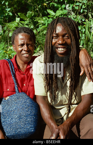 Rasta et ami Charlotte Amalie St Thomas U S Îles Vierges américaines Antilles Caraïbes Amérique centrale Banque D'Images